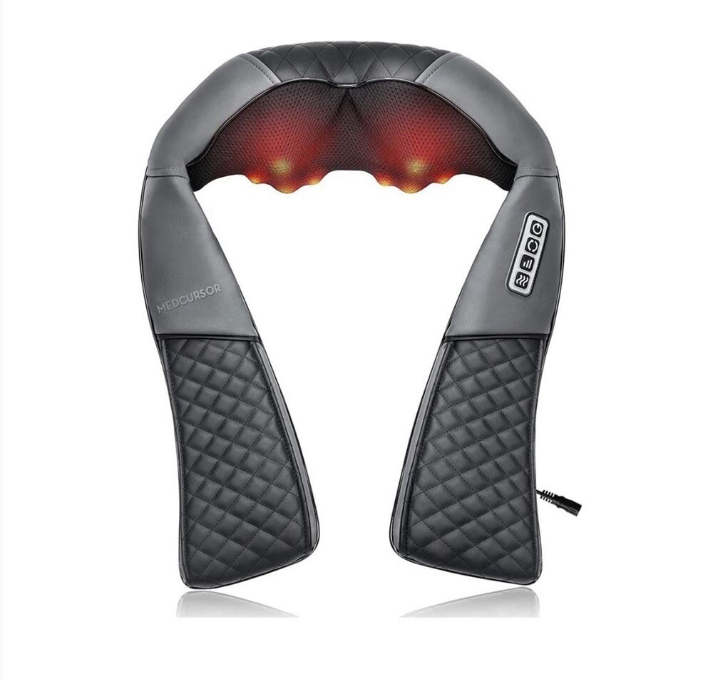 Electric Neck and Back Massager - Heated 3D Kneading Pillow for Muscle Relief